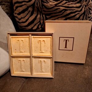 Mud Pie Monogramed "T" Cosmopolitan Home 4 Bars of Soap Gift Set